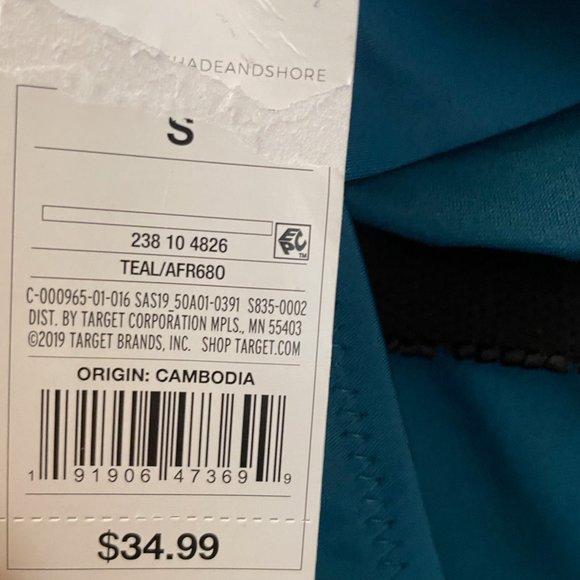 Shade and Shore Bandeau Tie Back Swimsuit S - Picture 7 of 14